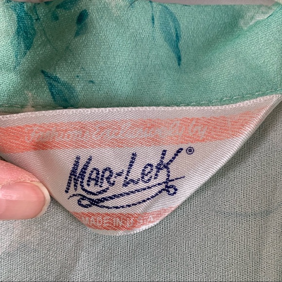 VINTAGE MAR-LEK Top Button-down with Short Sleeves Green - Picture 4 of 6
